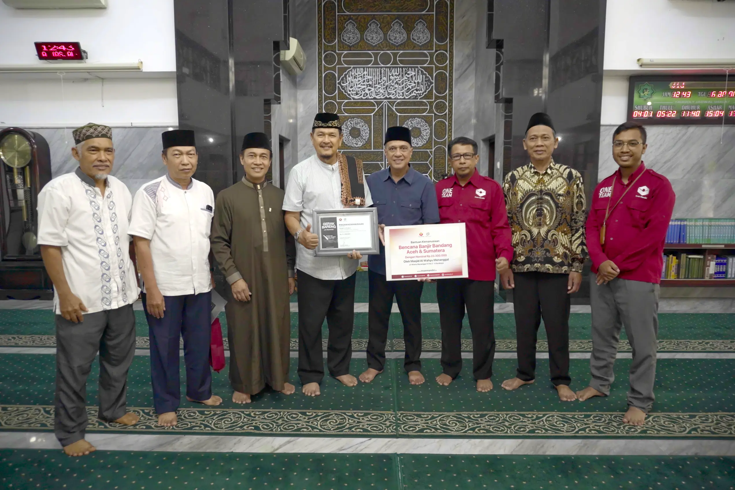 Masjid Al Wahyu Wisma Menanggal Salurkan Donasi Kemanusiaan untuk Aceh, Sumatera